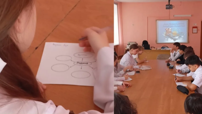 15.12 Күні 7 "Д" сыныбында Қазақстан Республикасының Тәуелсіздік күніне арналған сынып сағаты өтті