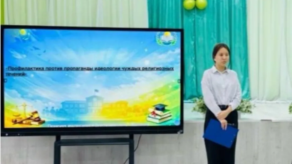 Бүгін, 11 ақпан күні, мектепте 9-10 сынып оқушыларымен «Жастар және дін», «Жат діни ағымдар идеологиясын насихаттаудың алдын алу» тақырыбына кездесу өтті