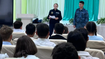15 қыркүйек күні №1 полиция бөлімінің учаскелік полиция инспекторлары — Адеубеков Рамазан Жанабайұлы және Алтенгоф Александра — 7-сынып оқушыларына «Дропперлік» тақырыбында профилактикалық дәріс өткізді